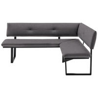 ECKBANK 205/165 cm  in Grau, Schwarz  - Schwarz/Grau, MODERN, Textil/Metall (205/165cm) - Cantus