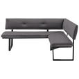 ECKBANK 205/165 cm  in Grau, Schwarz  - Schwarz/Grau, MODERN, Textil/Metall (205/165cm) - Cantus