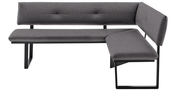 ECKBANK 205/165 cm in Grau, Schwarz - Schwarz/Grau, MODERN, Textil/Metall (205/165cm) - Cantus