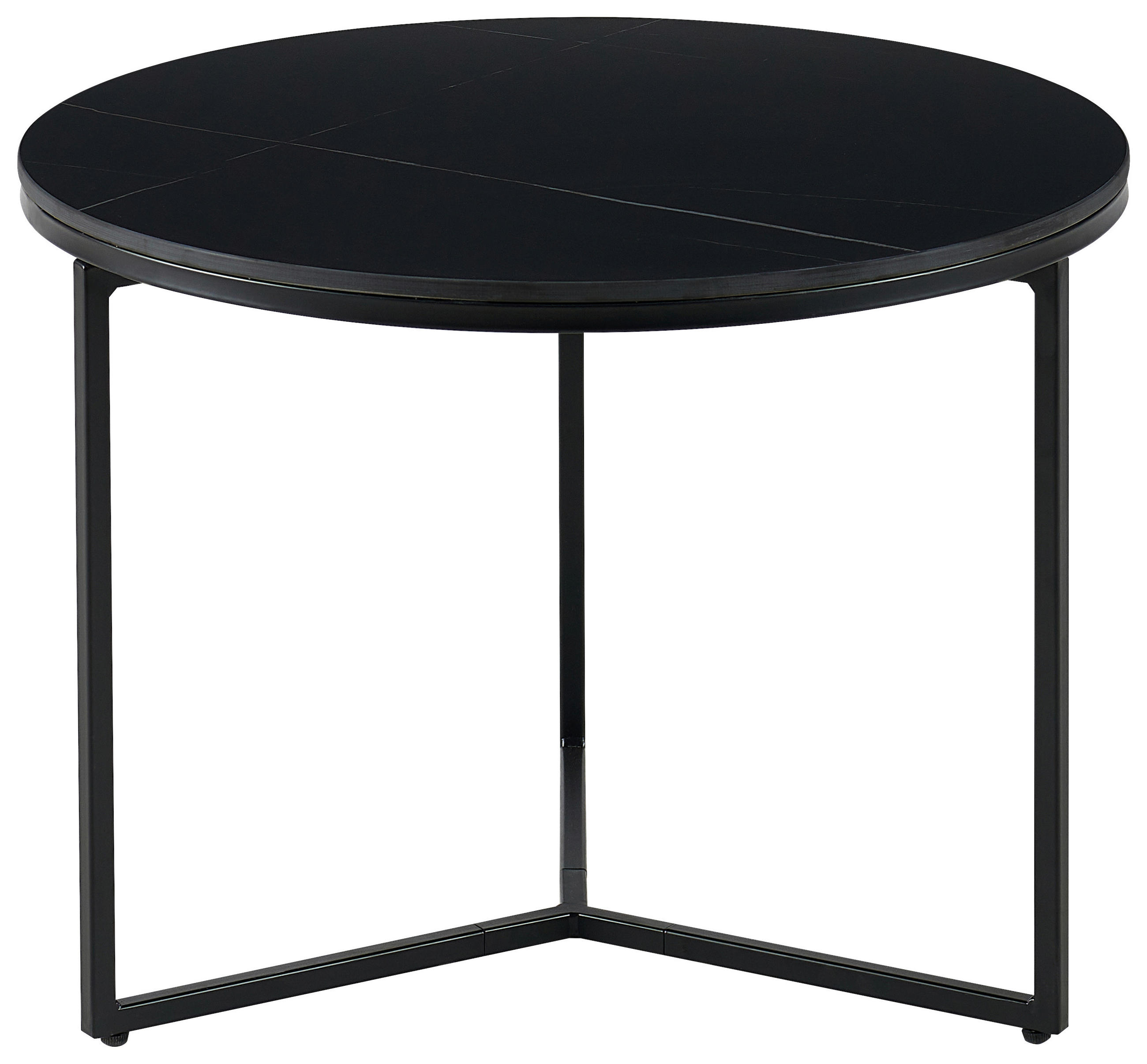BEISTELLTISCH 60/60/45 cm Schwarz rund  - Schwarz, Design, Keramik/Metall (60/60/45cm) - Livetastic