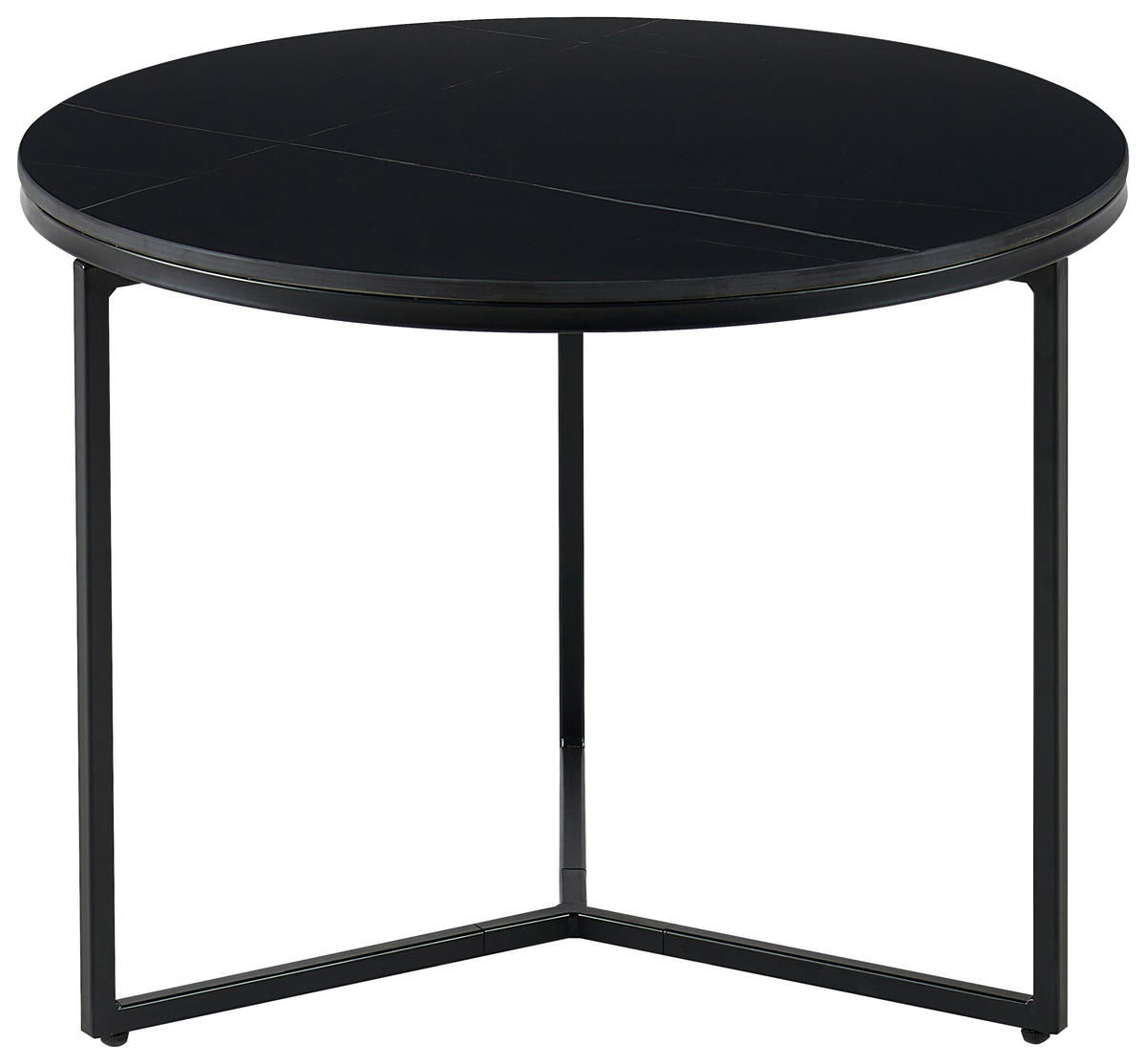 BEISTELLTISCH in Metall, Keramik 60/60/45 cm  - Schwarz, Design, Keramik/Metall (60/60/45cm) - Livetastic
