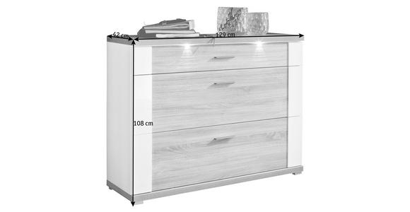 SCHUHKIPPER 129/108/42 cm - Chromfarben/Eichefarben, Design, Holzwerkstoff (129/108/42cm) - Xora