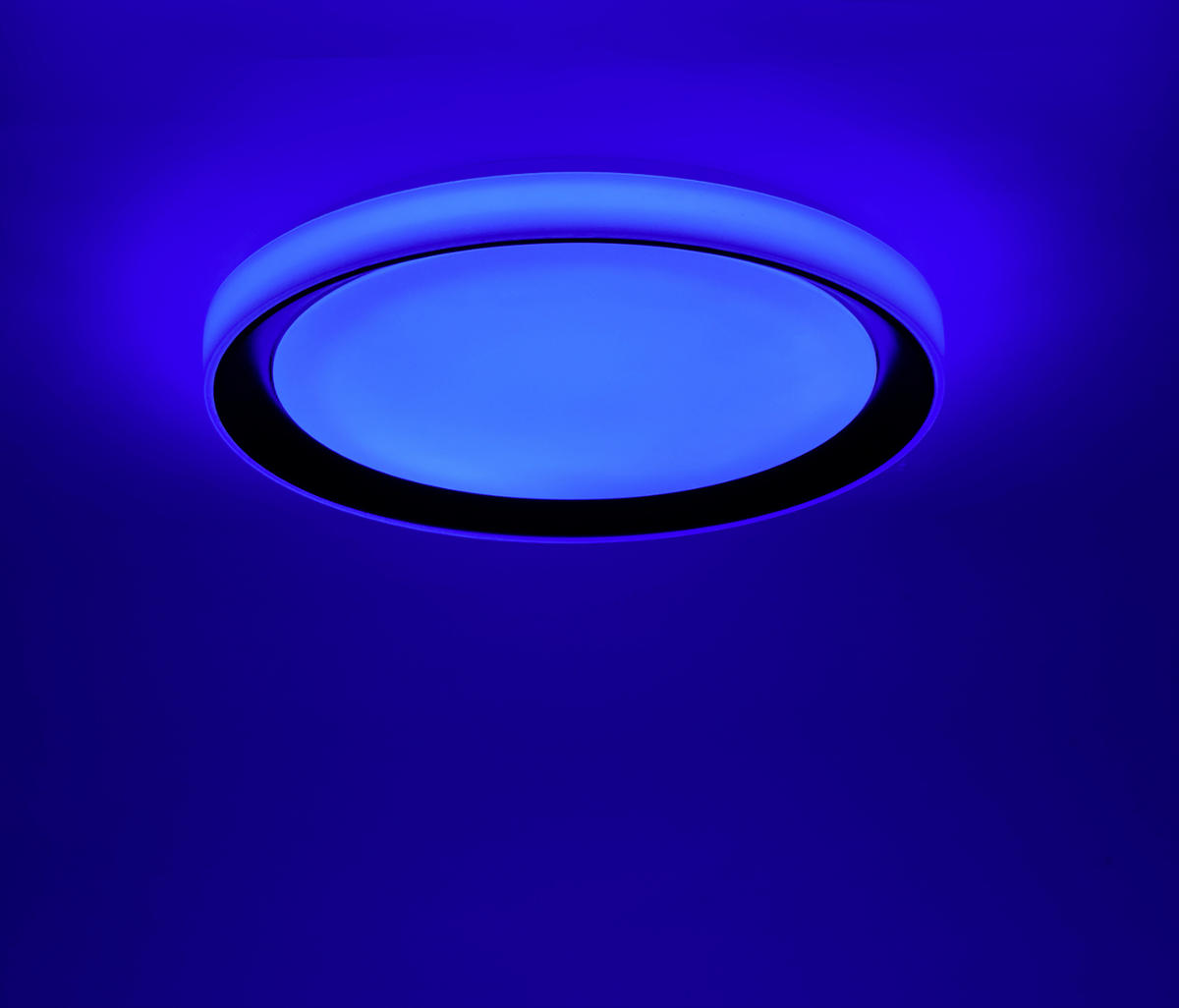 LED-DECKENLEUCHTE LOLASMART-DISC  Smart 51/7,5 cm   - Schwarz, Design, Kunststoff/Metall (51/7,5cm)