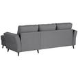 ECKSOFA in Velours Grau  - Schwarz/Grau, KONVENTIONELL, Holz/Textil (244/159cm) - Carryhome