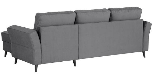 ECKSOFA Grau Velours - Schwarz/Grau, KONVENTIONELL, Holz/Textil (244/159cm) - Carryhome