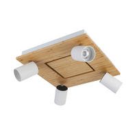 LED-STRAHLER 40/40/14 cm   - Schwarz/Naturfarben, KONVENTIONELL, Naturmaterialien/Kunststoff (40/40/14cm) - Novel