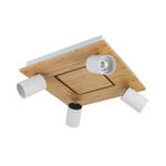 LED-STRAHLER 40/40/14 cm   - Schwarz/Naturfarben, KONVENTIONELL, Naturmaterialien/Kunststoff (40/40/14cm) - Novel