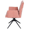 ARMLEHNSTUHL in Eisen Chenille - Schwarz/Rosa, Design, Textil/Metall (57/89/67cm) - Valnatura