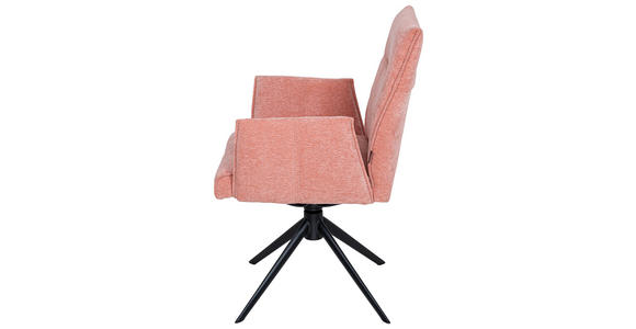 ARMLEHNSTUHL in Eisen Chenille - Schwarz/Rosa, Design, Textil/Metall (57/89/67cm) - Valnatura