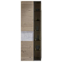 VITRINE Weiss, Wildeiche  64/194/42,6 cm  - Wildeiche/Weiss, Natur, Glas/Holz (64/194/42,6cm) - Voglauer