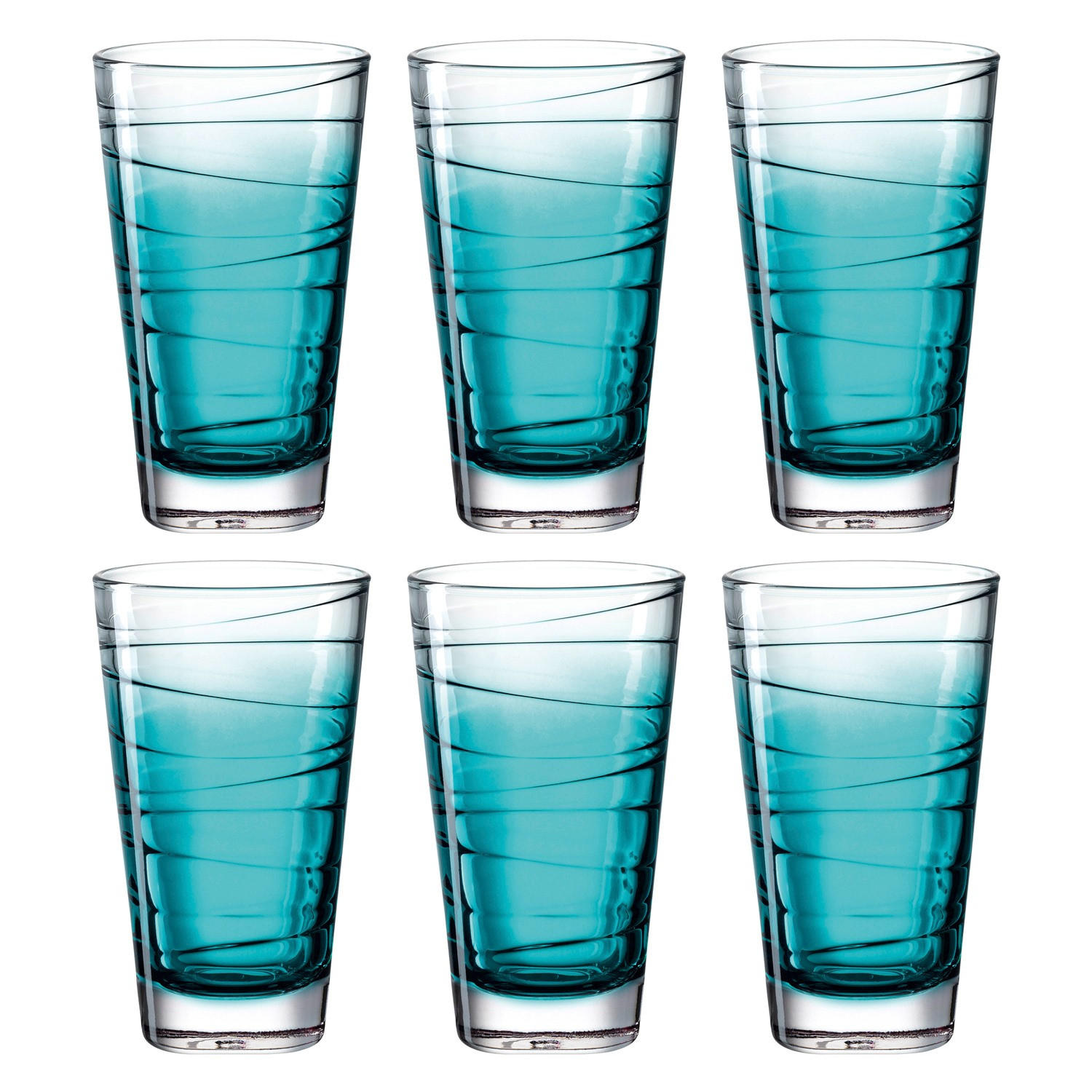 GLÄSERSET Vario 6-teilig  - Türkis, KONVENTIONELL, Glas (280ml) - Leonardo