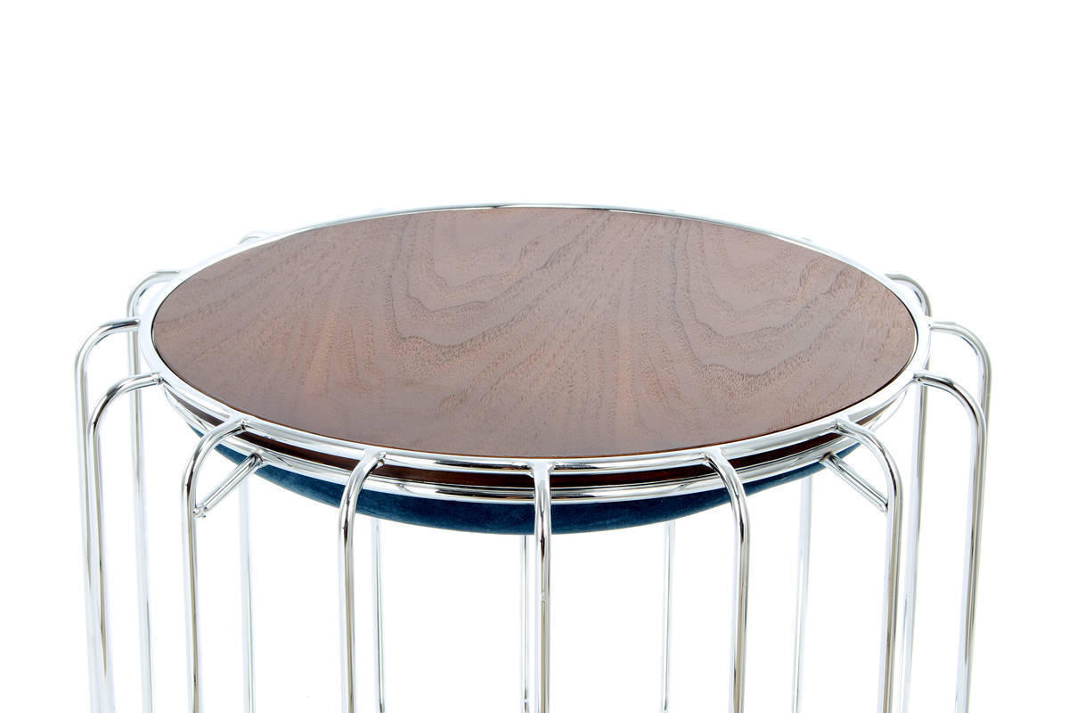 BEISTELLTISCH in Metall, Kunststoff, Glas, Textil, Holzwerkstoff 50/50/45 cm  - Silberfarben/Petrol, Basics, Glas/Holzwerkstoff (50/50/45cm) - Kayoom