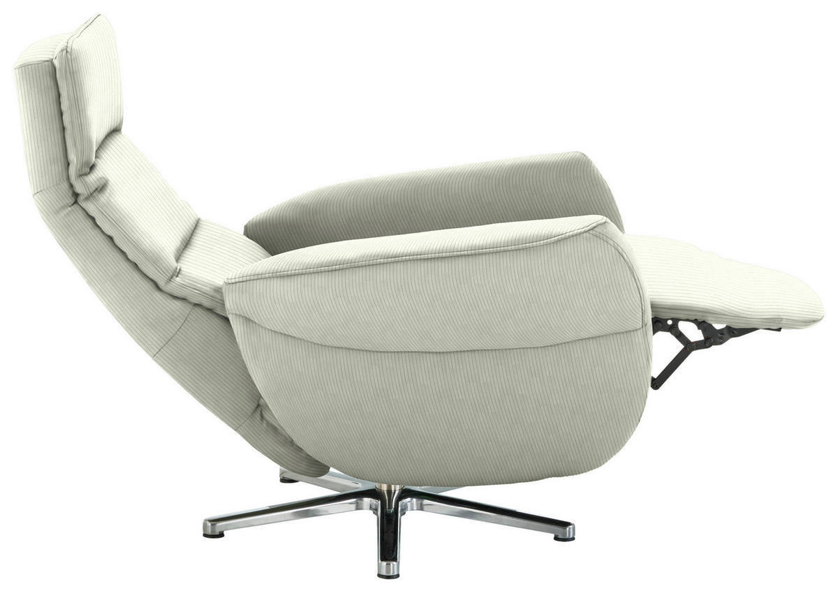 RELAXSESSEL Textil Weiss  - Chromfarben/Weiss, Design, Textil/Metall (78/113/83cm) - Beldomo Speed