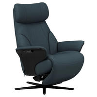 RELAXSESSEL Flachgewebe Relaxfunktion, Kopfteilverstellung, Fußteilverstellung, Rücken echt    - Schwarz/Dunkelblau, Design, Holz/Textil (86/116/87cm) - Stressless