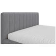 POLSTERBETT gepolstertes Kopfteil, Lattenrost, Bettkasten Hellgrau 180/200 cm  - Hellgrau/Schwarz, Design, Holz/Textil (180/200cm) - Carryhome