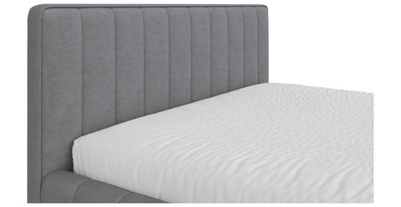 POLSTERBETT gepolstertes Kopfteil, Lattenrost, Bettkasten Hellgrau 180/200 cm  - Hellgrau/Schwarz, Design, Holz/Textil (180/200cm) - Carryhome
