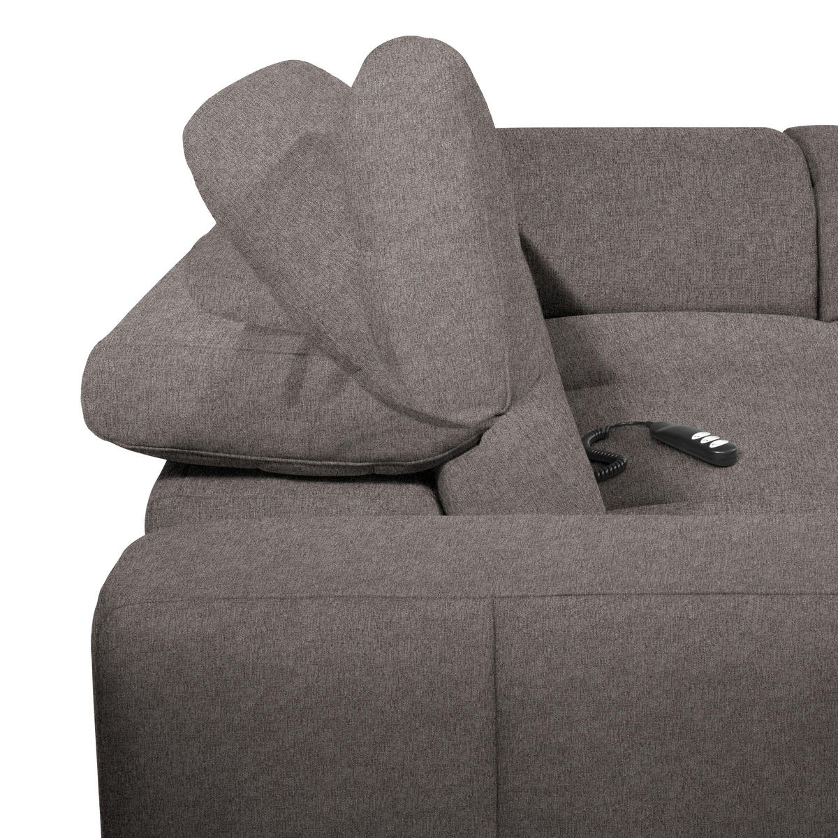 ECKSOFA Graubraun Flachgewebe  - Graubraun/Schwarz, Design, Textil/Metall (290/238cm) - Pure Home Lifestyle