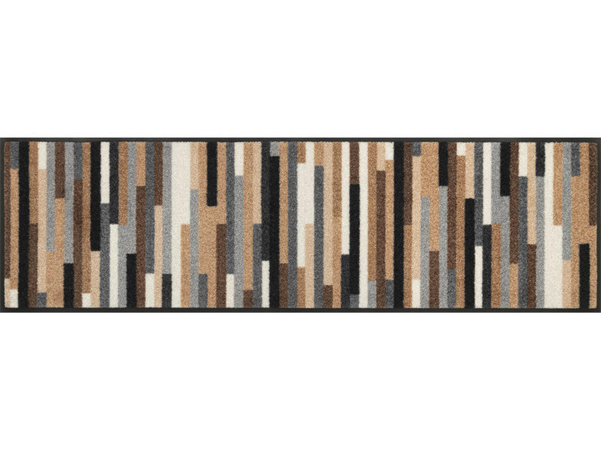 FUßMATTE 35/120 cm Mikado Stripes  - Beige/Braun, KONVENTIONELL, Kunststoff/Textil (35/120cm) - wash+dry