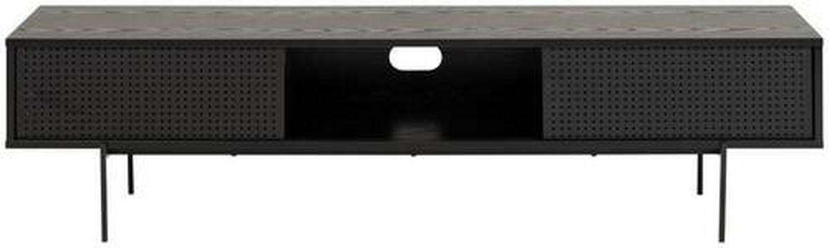 LOWBOARD  in 180/44,5/40 cm  - Eschefarben/Schwarz, Modern, Holzwerkstoff/Metall (180/44,5/40cm) - MID.YOU