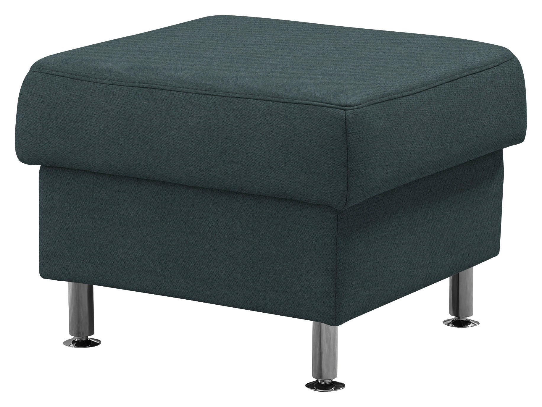 HOCKER Textil Dunkelgrau  - Dunkelgrau/Alufarben, Konventionell, Textil/Metall (60/46/60cm) - Beldomo Comfort
