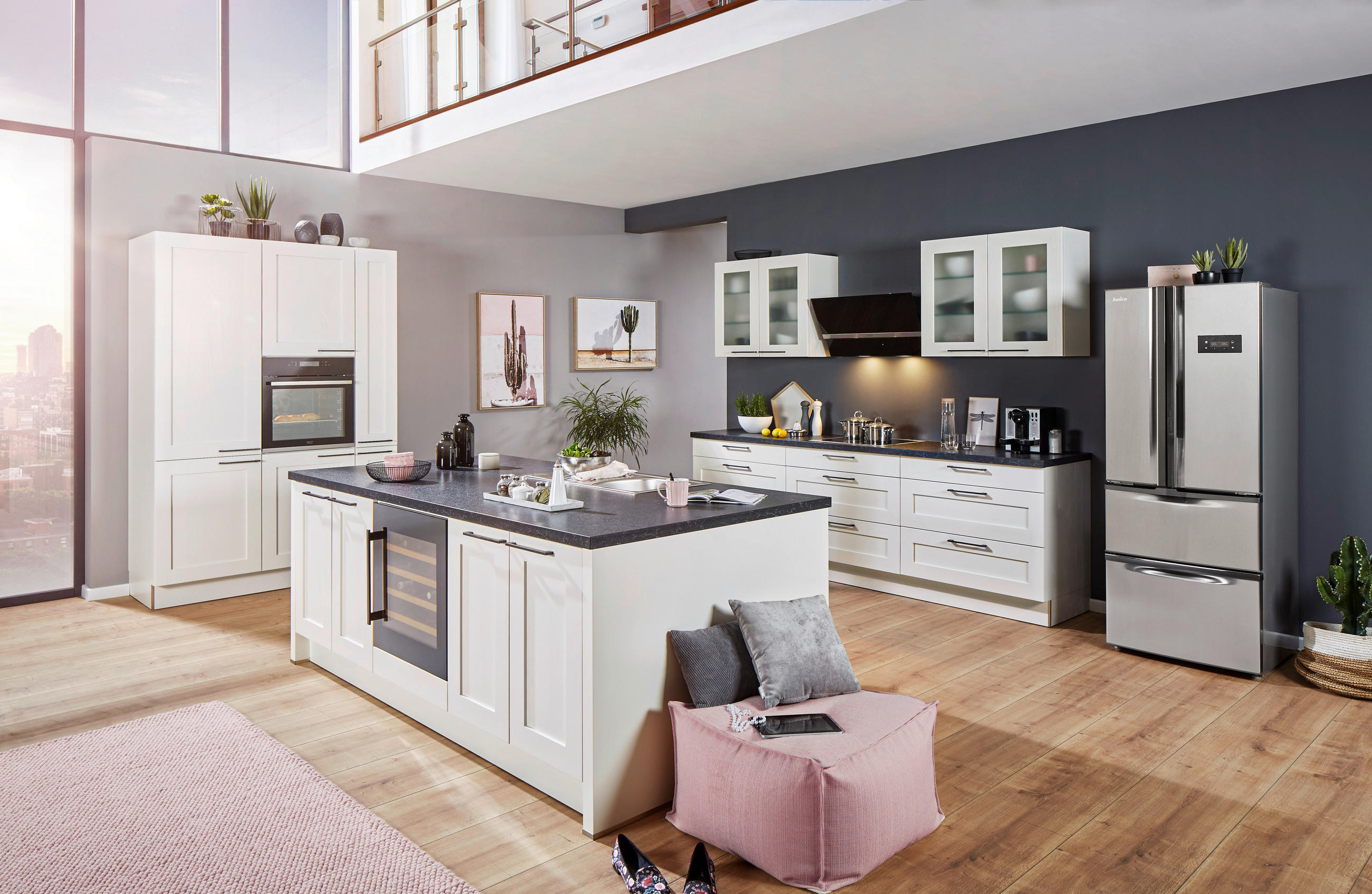 EINBAUKÜCHE HAMPTON  - Weiß, Design - Moderano
