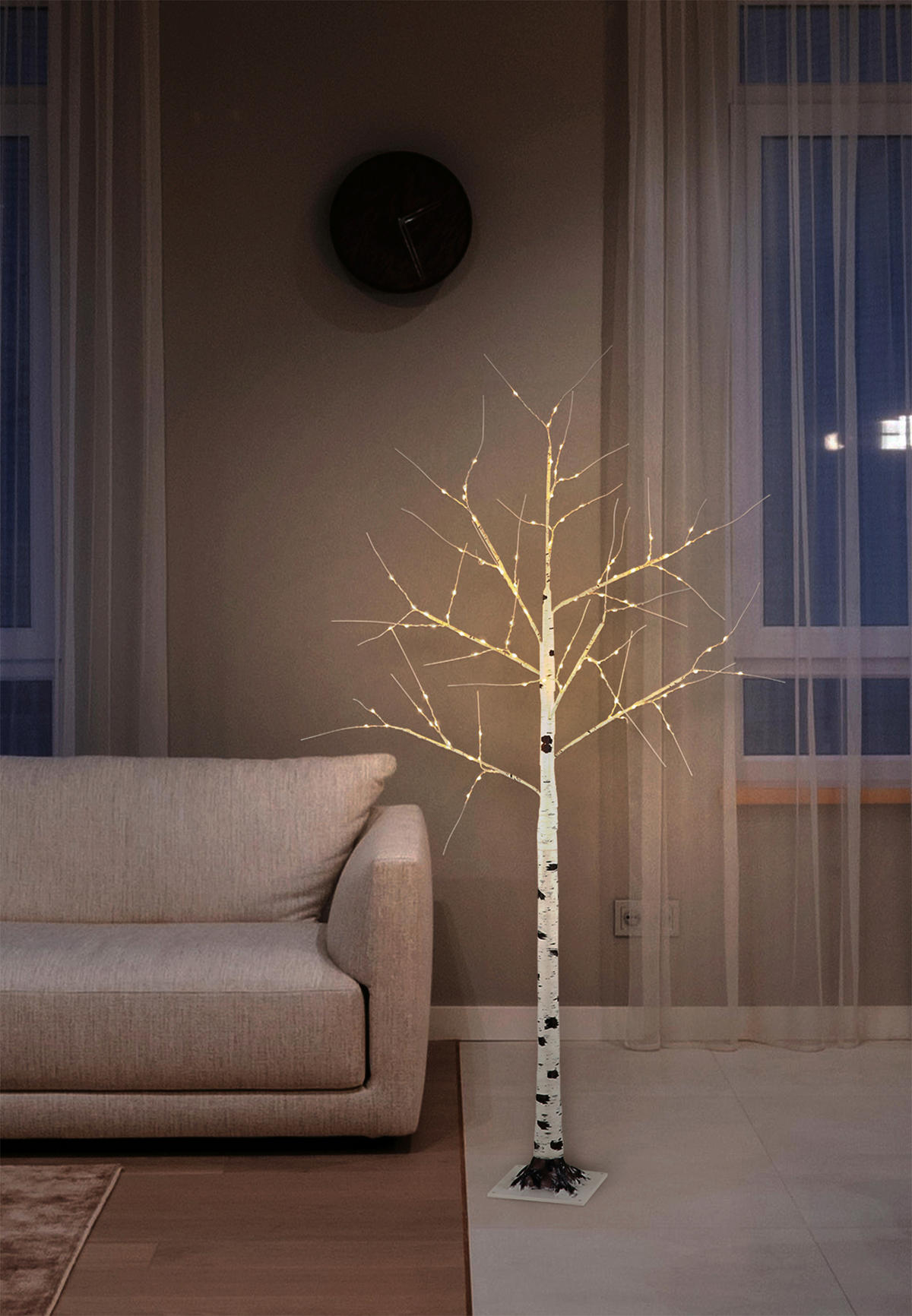 PODNA SVJETILJKA VANJSKA BIRCH  - bijela/crna, Konvencionalno, metal/plastika (80/150cm) - Globo