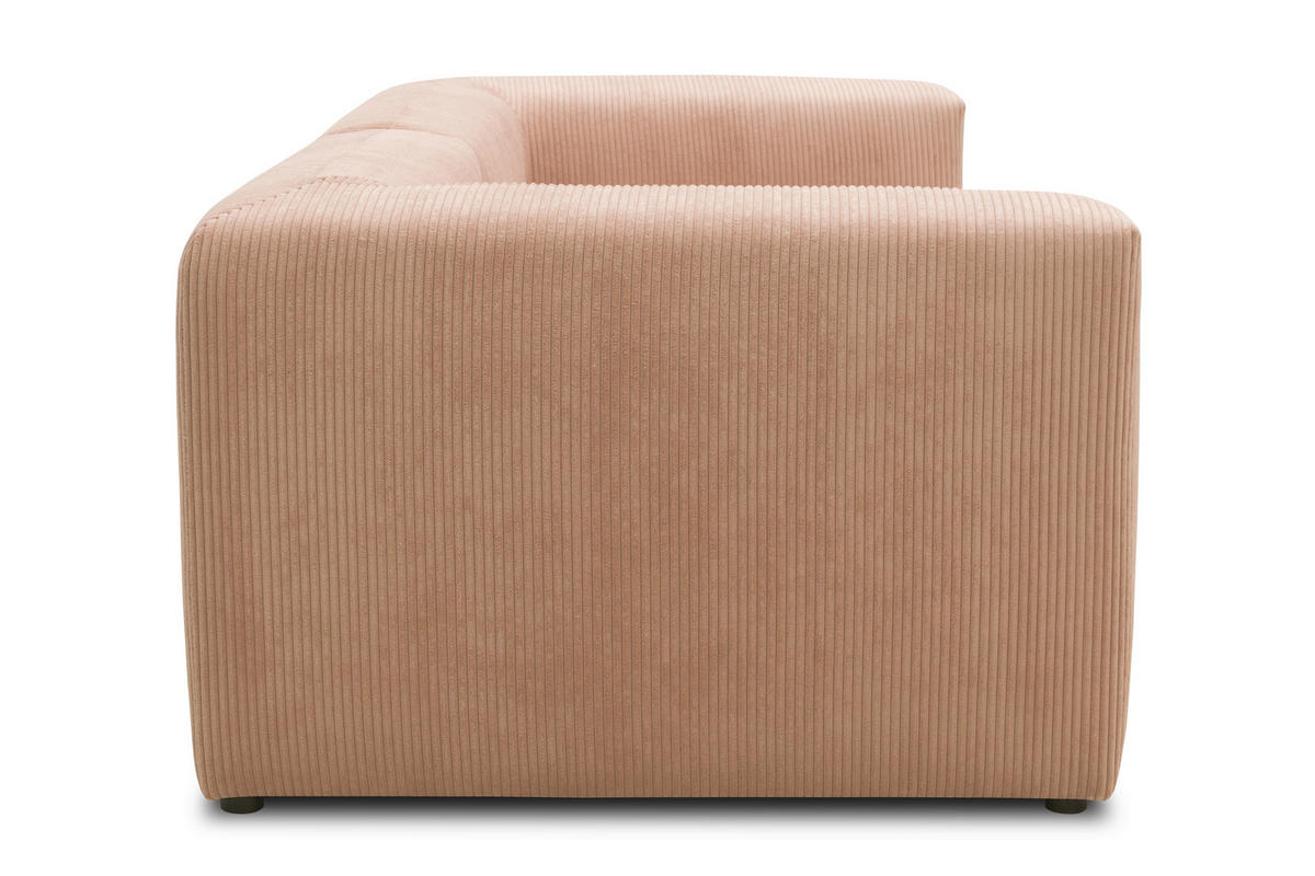 2-SITZER-SOFA in Cord, Mikrofaser Rosa, Roségold  - Roségold/Schwarz, Design, Kunststoff/Textil (216/69/108cm) - MID.YOU