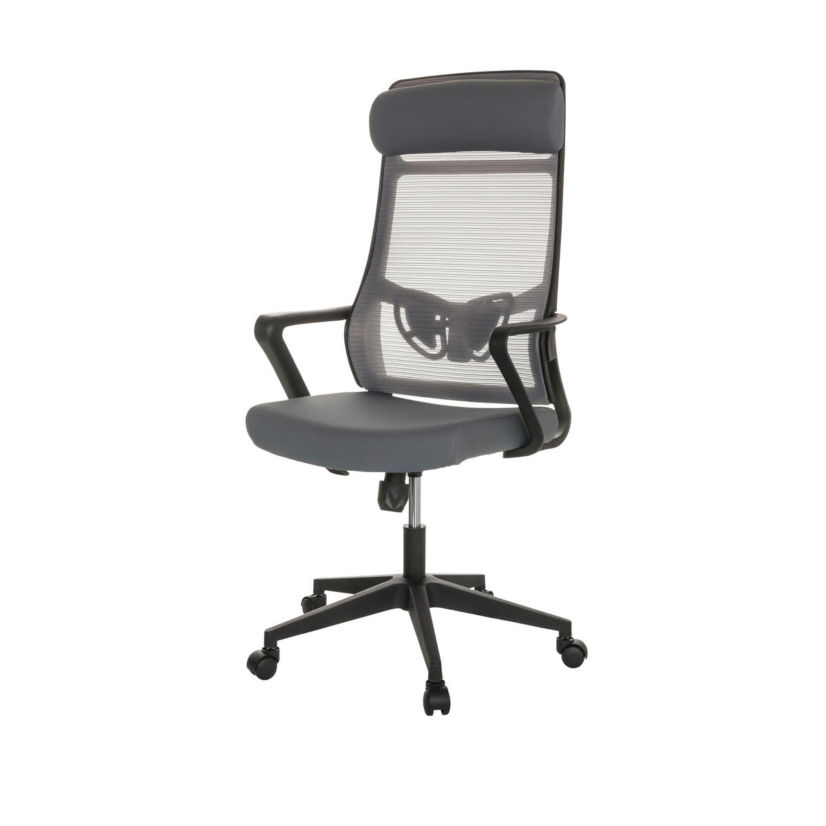 SNURRSTOL  i grå  - svart/grå, Basics, textil/plast (69/122-132/69cm) - MID.YOU