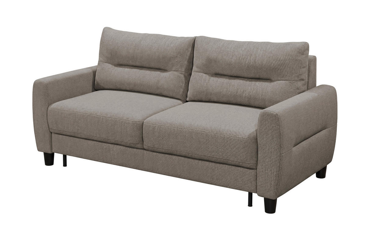 SCHLAFSOFA RIO in Webstoff Greige  - Greige/Schwarz, MODERN, Holz/Textil (192/83/99cm) - MID.YOU