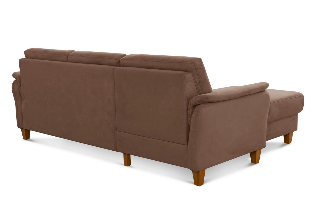 ECKSOFA PALMERA V Braun Mikrofaser  - Eichefarben/Braun, KONVENTIONELL, Holz/Textil (163/244cm) - Sit & More