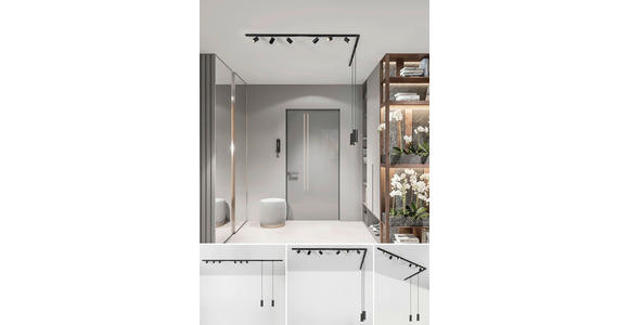 SCHIENENSYSTEM - Chromfarben/Schwarz, Trend, Kunststoff/Metall (262cm) - Novel