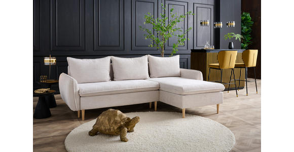 ECKSOFA Perlmutt Chenille  - Buchefarben/Perlmutt, KONVENTIONELL, Holz/Textil (244/163cm) - Carryhome