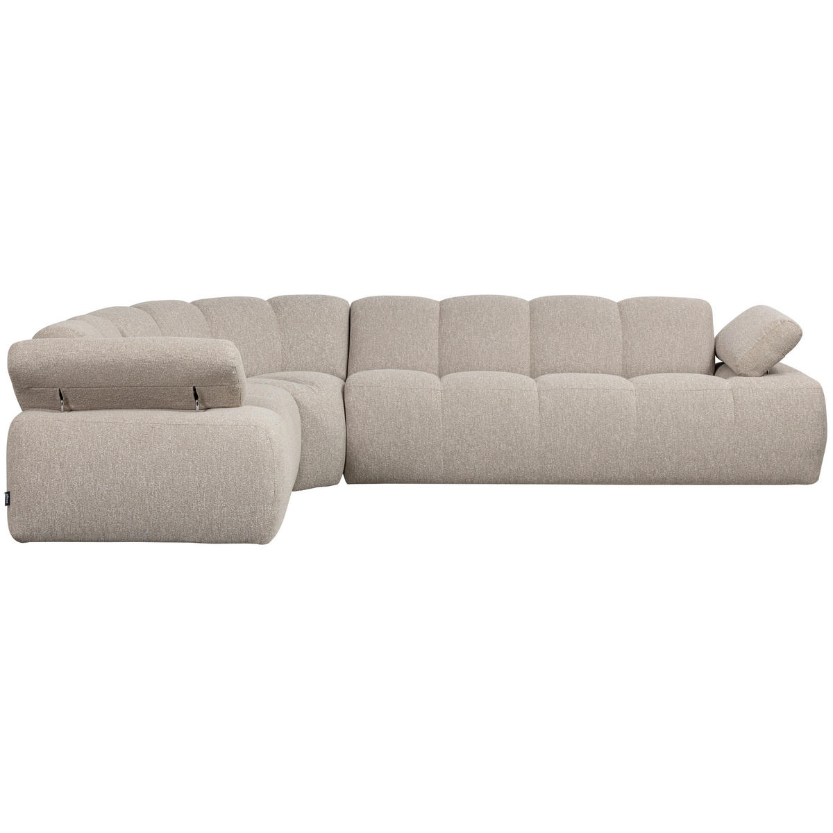 ECKSOFA Mojo Beige Bouclé Armteilverstellung  - Beige/Schwarz, MODERN, Kunststoff/Textil (230/310cm) - Livetastic
