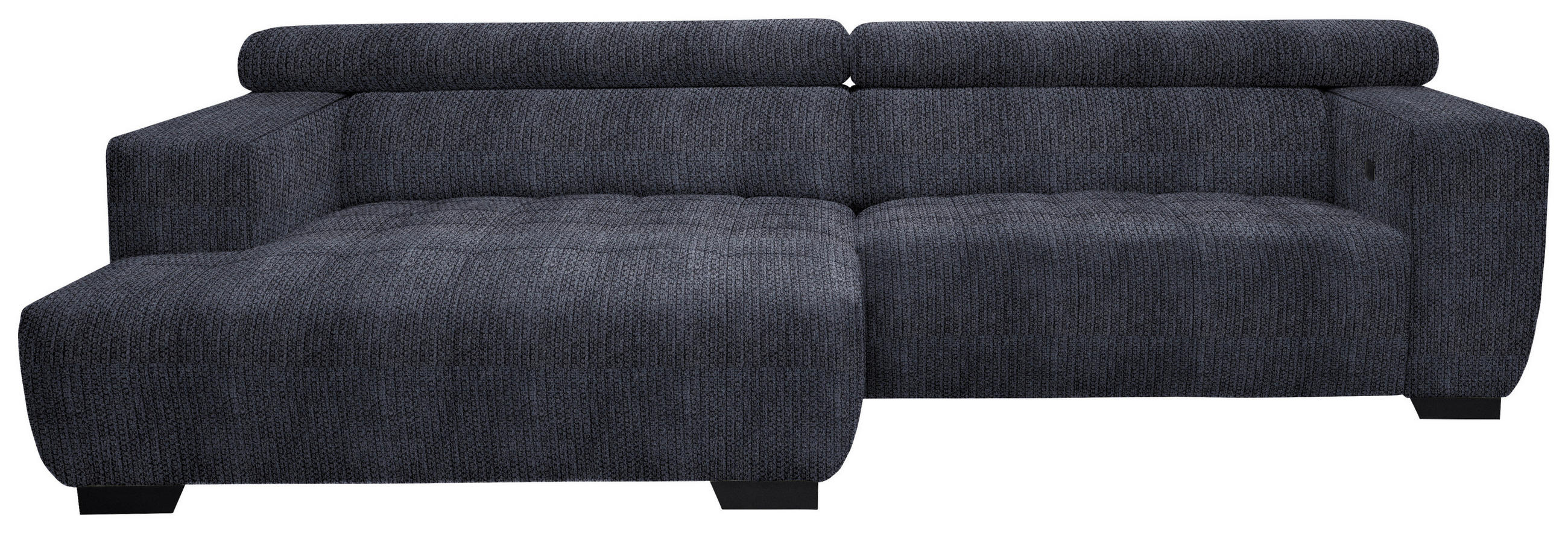 ECKSOFA in Webstoff Dunkelgrau  - Dunkelgrau/Schwarz, Konventionell, Textil/Metall (182/279cm) - Hom`in