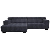 ECKSOFA in Webstoff Dunkelgrau  - Dunkelgrau/Schwarz, Konventionell, Textil/Metall (182/279cm) - Hom`in