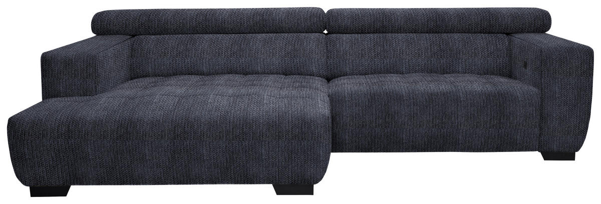 ECKSOFA in Webstoff Dunkelgrau  - Dunkelgrau/Schwarz, Konventionell, Textil/Metall (182/279cm) - Hom`in