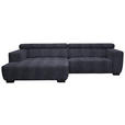 ECKSOFA in Webstoff Dunkelgrau  182/279 cm  - Dunkelgrau/Schwarz, KONVENTIONELL, Textil/Metall (182/279cm) - Hom`in