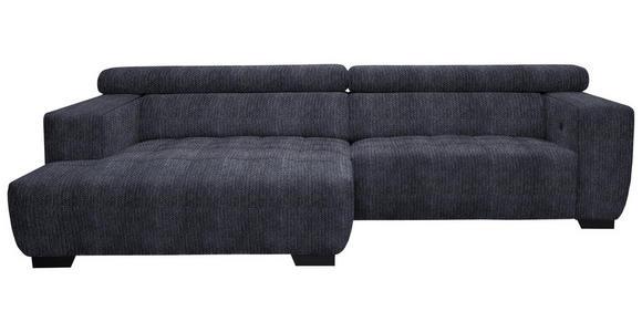 ECKSOFA in Webstoff Dunkelgrau  182/279 cm  - Dunkelgrau/Schwarz, KONVENTIONELL, Textil/Metall (182/279cm) - Hom`in