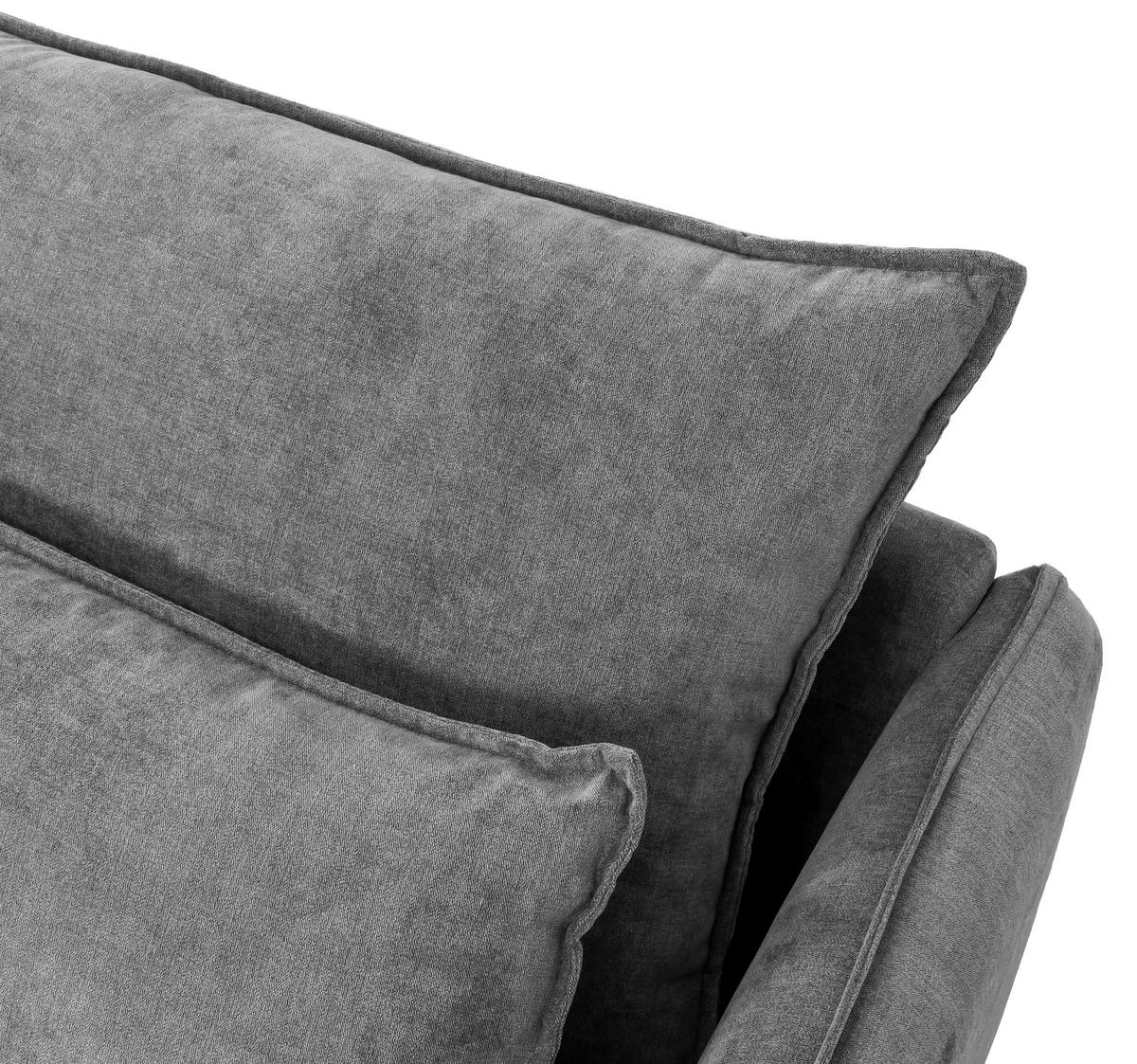 ECKSOFA in Webstoff Anthrazit  - Anthrazit/Schwarz, Design, Textil/Metall (338/165cm) - Hom`in