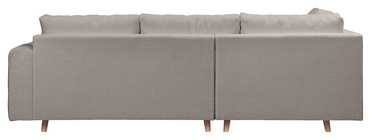 ECKSOFA inkl. Hocker Ariella Grau Bouclé  - Naturfarben/Grau, Design, Holz/Textil (161/231cm) - Livetastic