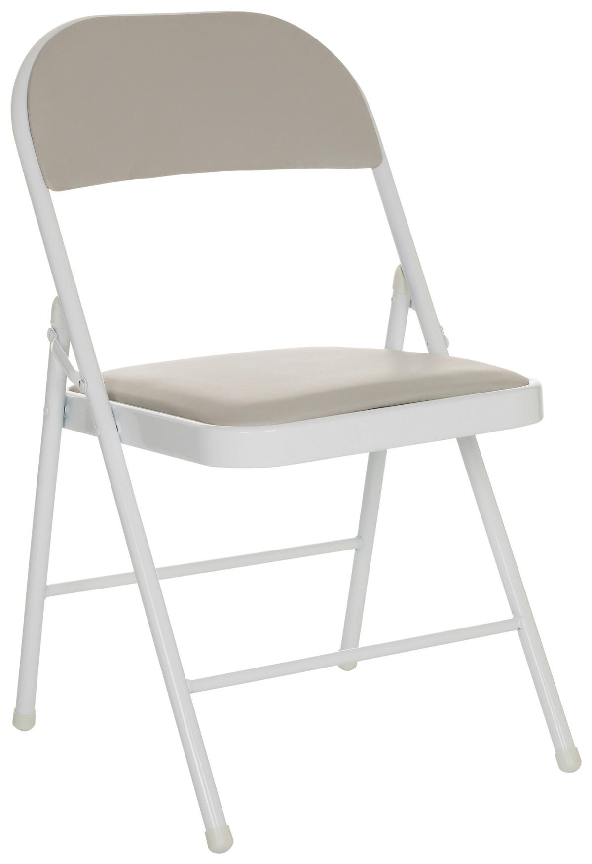 KLAPPSTUHL in Leder Grau  - Weiß/Grau, Basics, Leder/Metall (44/80/49cm) - MID.YOU