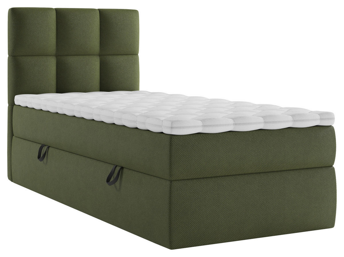 BOXBETT 90/200 cm  in Dunkelgrün  - Dunkelgrün/Schwarz, MODERN, Holz/Holzwerkstoff (90/200cm) - MID.YOU
