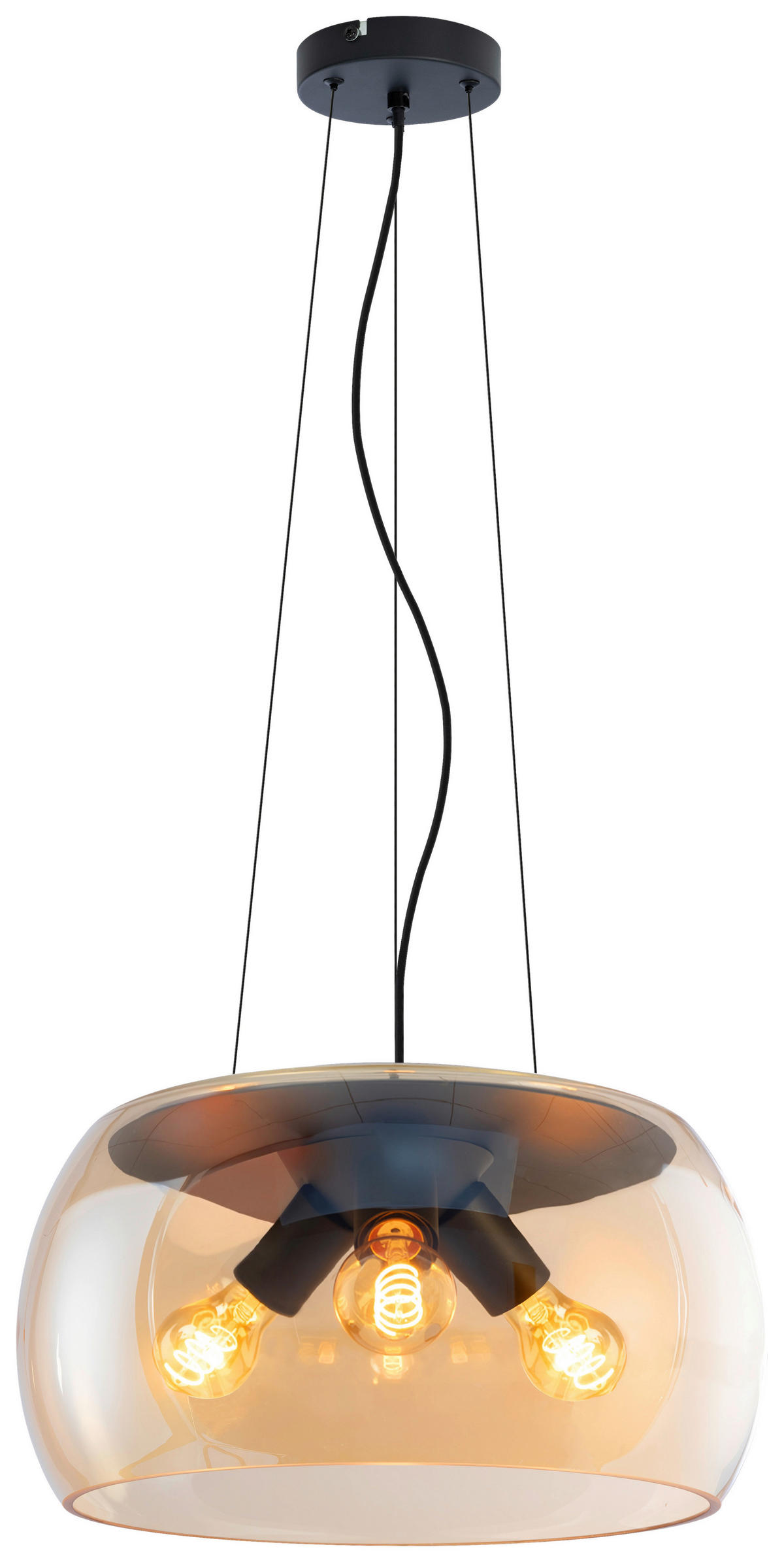 HÄNGELEUCHTE 40/120 cm  - Bernsteinfarben, Trend, Glas/Metall (40/120cm) - Collet's Monde