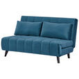 SCHLAFSOFA Samt Dunkelblau  - Schwarz/Dunkelblau, Design, Holz/Textil (143/82/91cm) - Carryhome