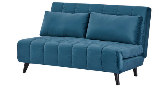 SCHLAFSOFA Samt Dunkelblau - Schwarz/Dunkelblau, Design, Holz/Textil (143/82/91cm) - Carryhome