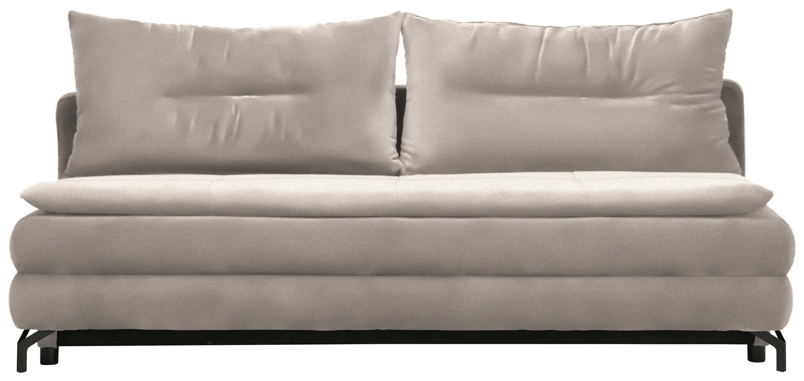 SCHLAFSOFA in Flachgewebe Beige  - Beige/Schwarz, MODERN, Textil/Metall (208/73/92/102cm) - Novel