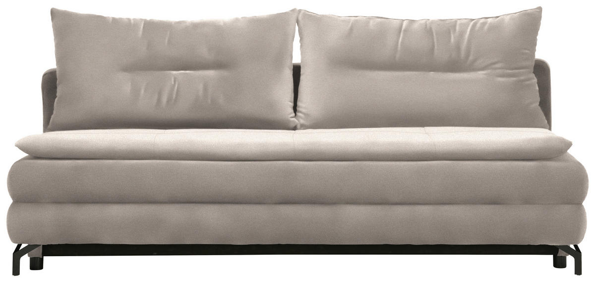 KANAPÉÁGY bézs  - bézs/fekete, Modern, textil/fém (208/73/92/102cm) - Novel
