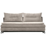 SCHLAFSOFA in Flachgewebe Beige  - Beige/Schwarz, MODERN, Textil/Metall (208/73/92/102cm) - Novel