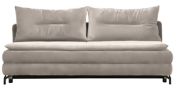 SCHLAFSOFA in Flachgewebe Beige  - Beige/Schwarz, MODERN, Textil/Metall (208/73/92/102cm) - Novel