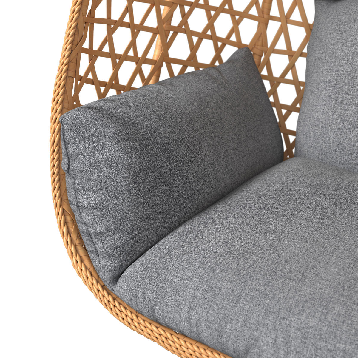 HÄNGESESSEL 105/198/104 cm  - Schwarz/Naturfarben, MODERN, Kunststoff/Textil (105/198/104cm) - Beldano